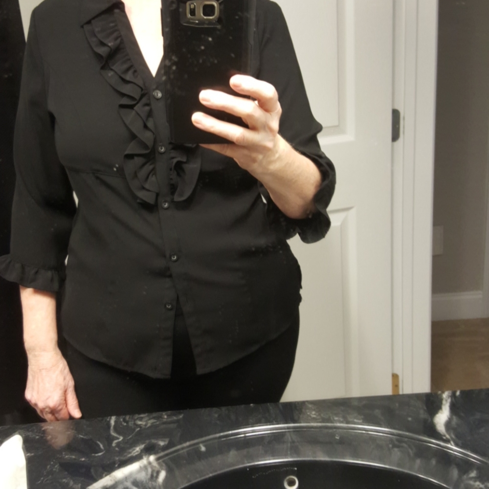 Black Ruffle Shirt - Picture 6 of 6